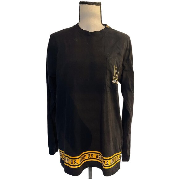 PINK Victoria's Secret x US Army Long Sleeve Military Tee Shirt | Black - Picture 1 of 7